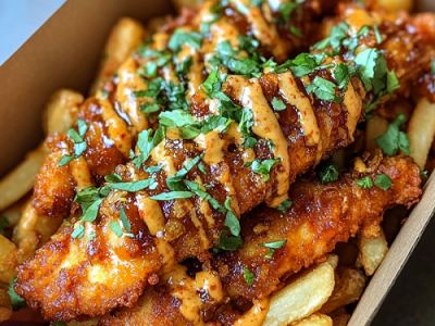Thai chicken tenders and fries